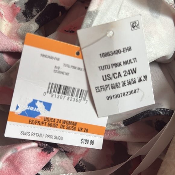 Kasper Tutu Pink Multi Floral Print Women's Dress NWT 109.00 - Picture 4 of 4